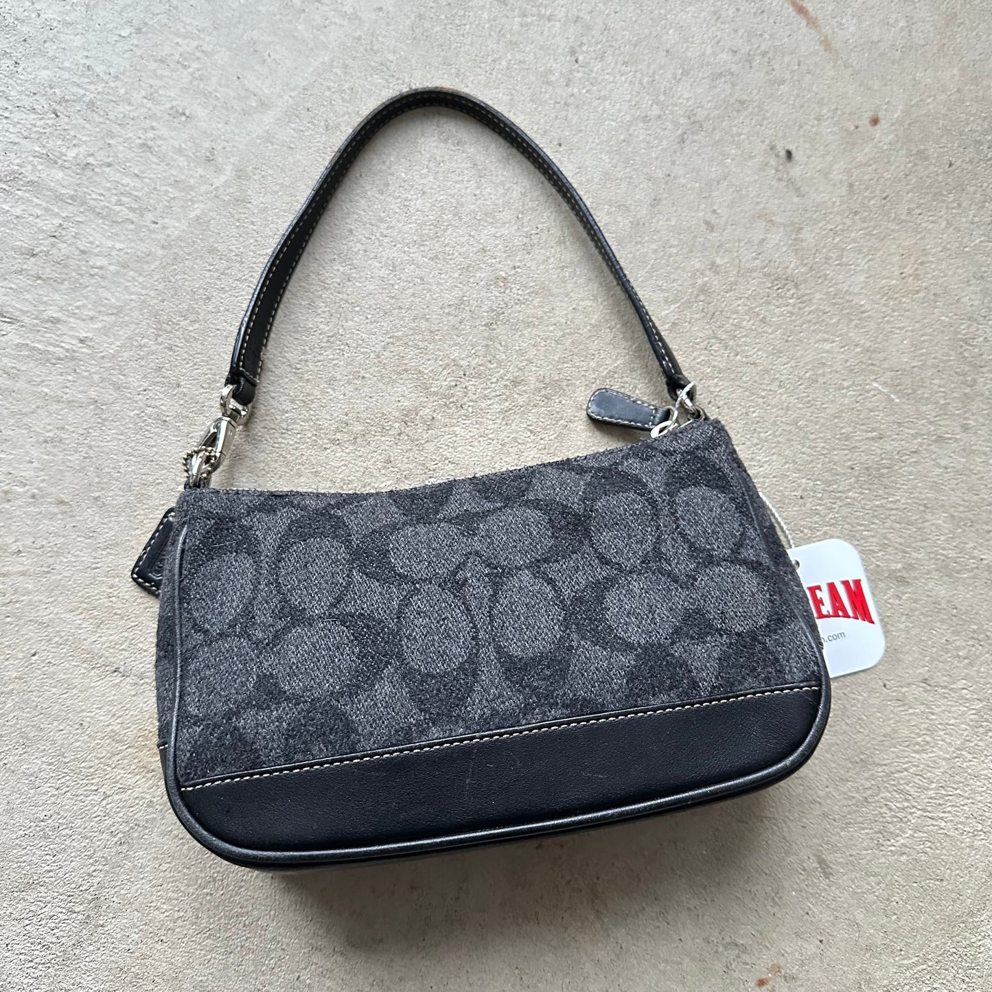 rare vintage y2k coach demi black wool shoulder bag 1