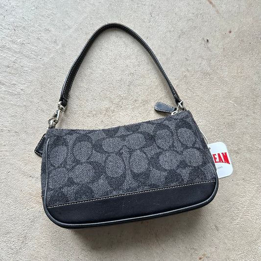 rare vintage y2k coach demi black wool shoulder bag 1