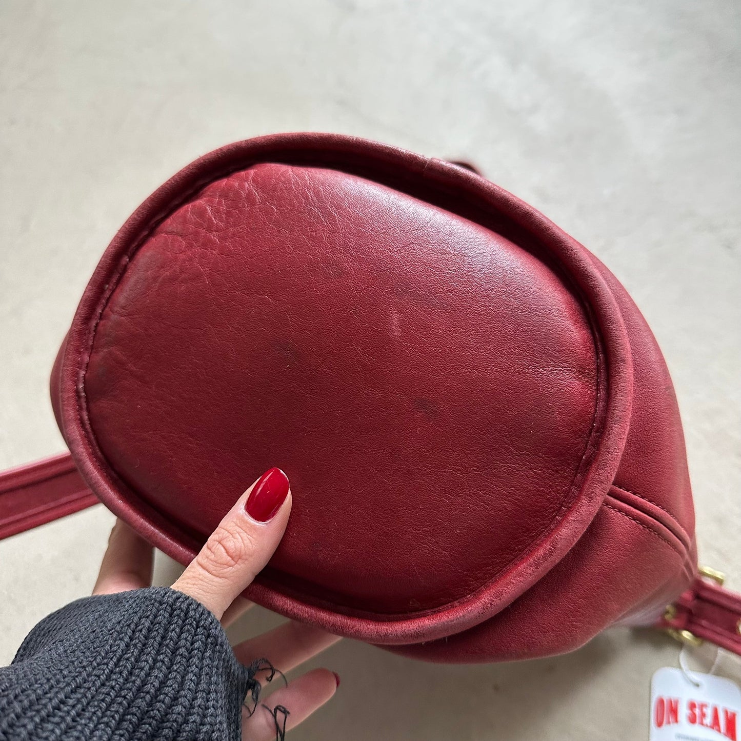 vintage coach red shoulder bag