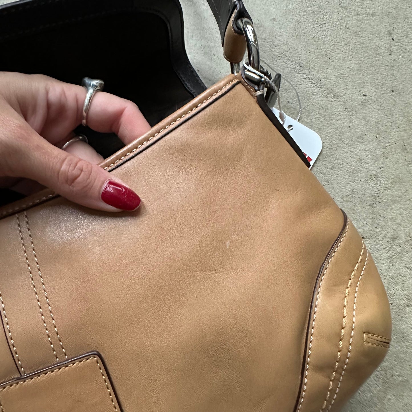 vintage y2k coach tan leather soho shoulder bag