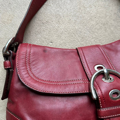 copy rare vintage y2k coach red leather soho shoulder bag