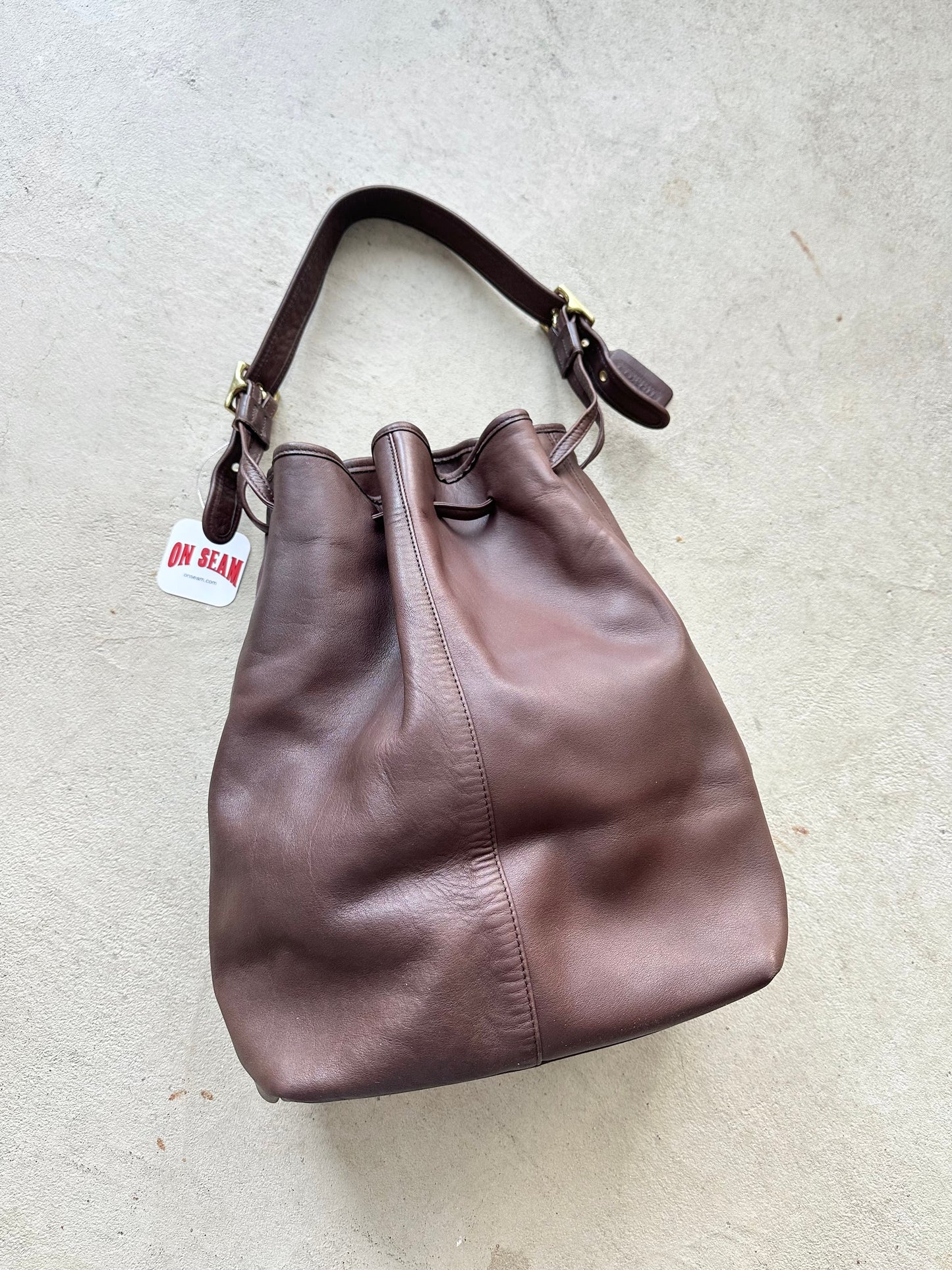 vintage coach 9166 leather bucket duffle hobo purse