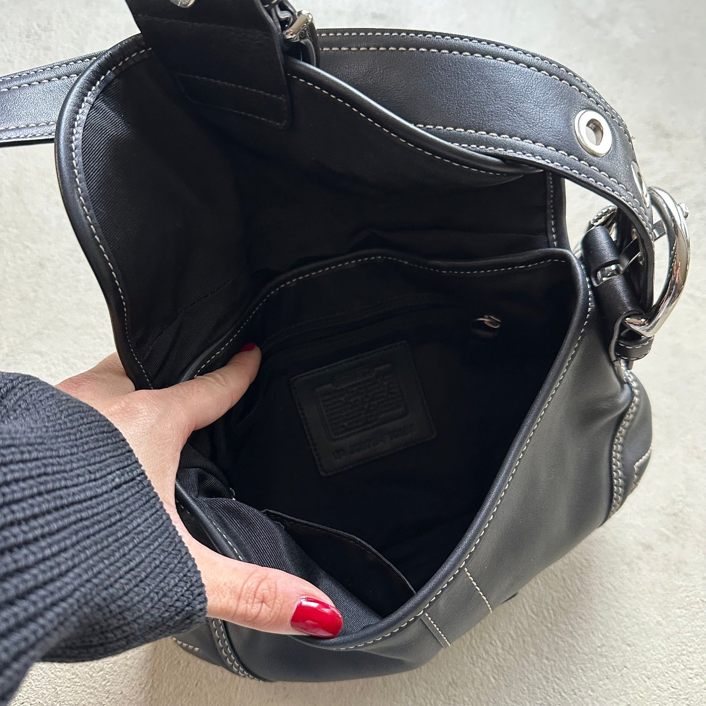 vintage y2k coach black mini soho leather shoulder bag 29