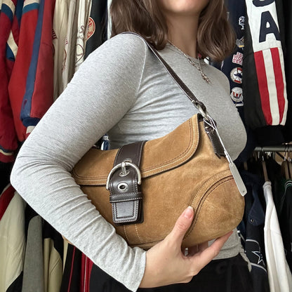 vintage y2k coach tan suede soho shoulder bag 2