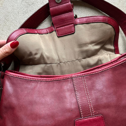 copy rare vintage y2k coach red leather soho shoulder bag