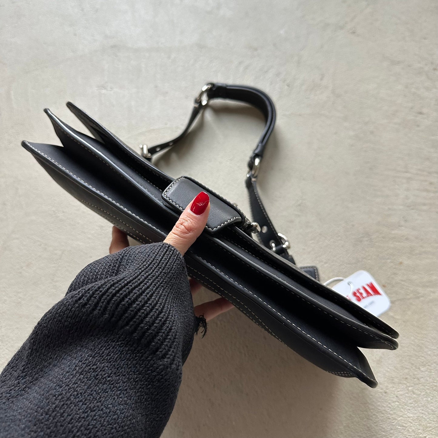 vintage y2k coach black leather soho style shoulder bag