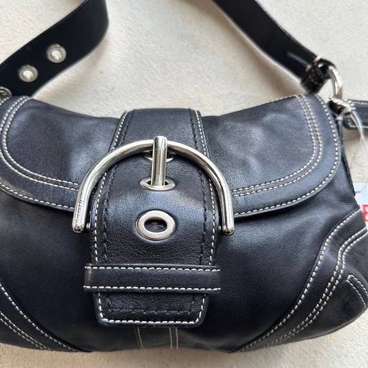 vintage y2k coach black mini soho leather shoulder bag 31