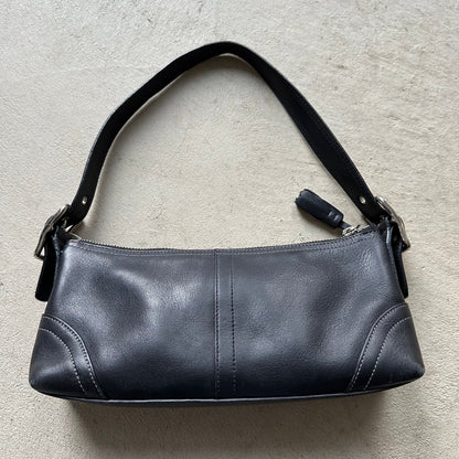vintage y2k coach black leather baguette shoulder bag 4