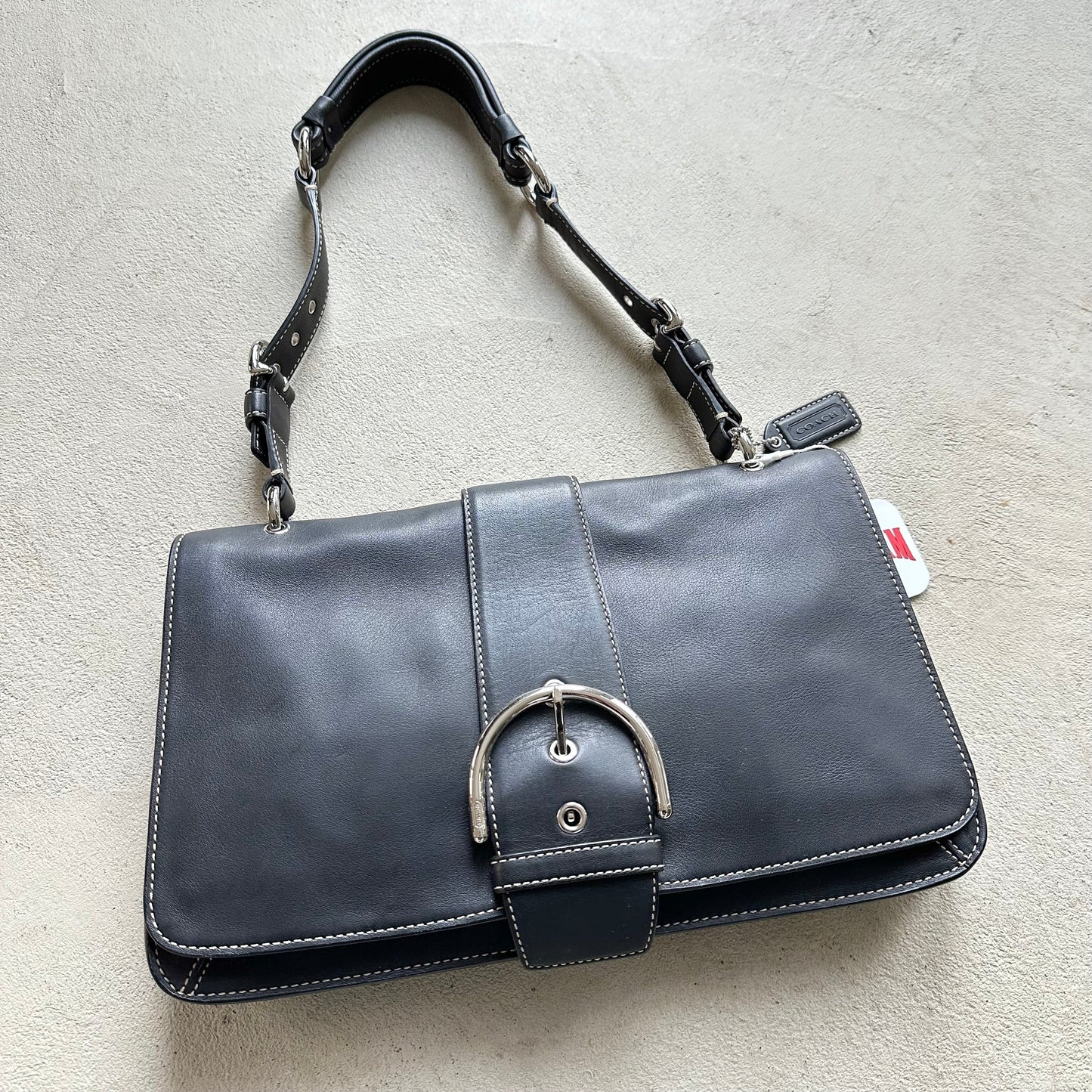 vintage y2k coach black leather soho style shoulder bag