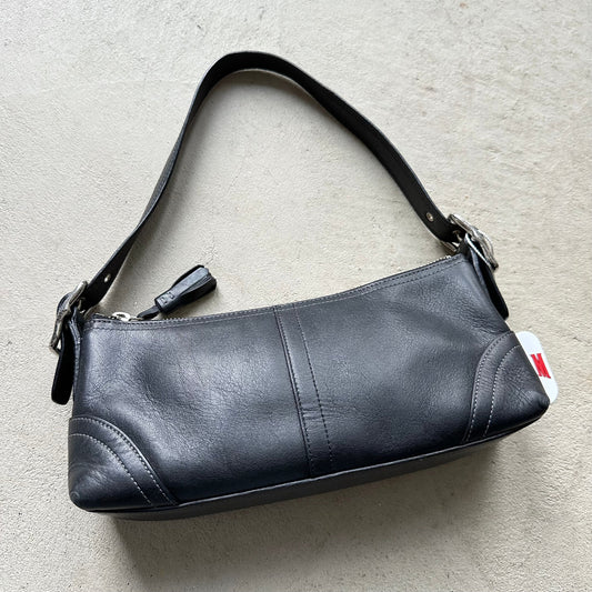 vintage y2k coach black leather baguette shoulder bag 4