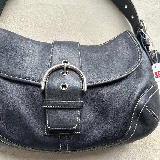 vintage y2k coach black leather soho shoulder bag 26