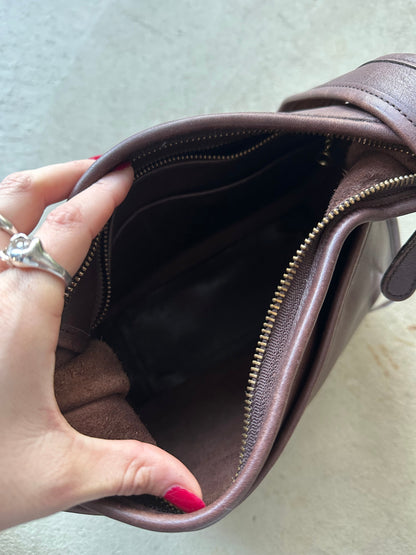 vintage coach ergo style black leather shoulder bag 9967