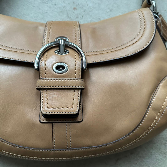 vintage y2k coach tan leather soho shoulder bag