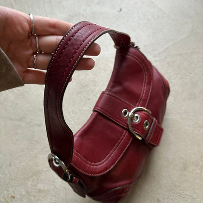copy rare vintage y2k coach red leather soho shoulder bag