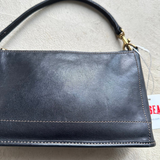 vintage y2k coach black leather demi style shoulder bag