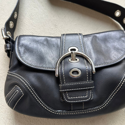 vintage y2k coach black mini soho leather shoulder bag 29