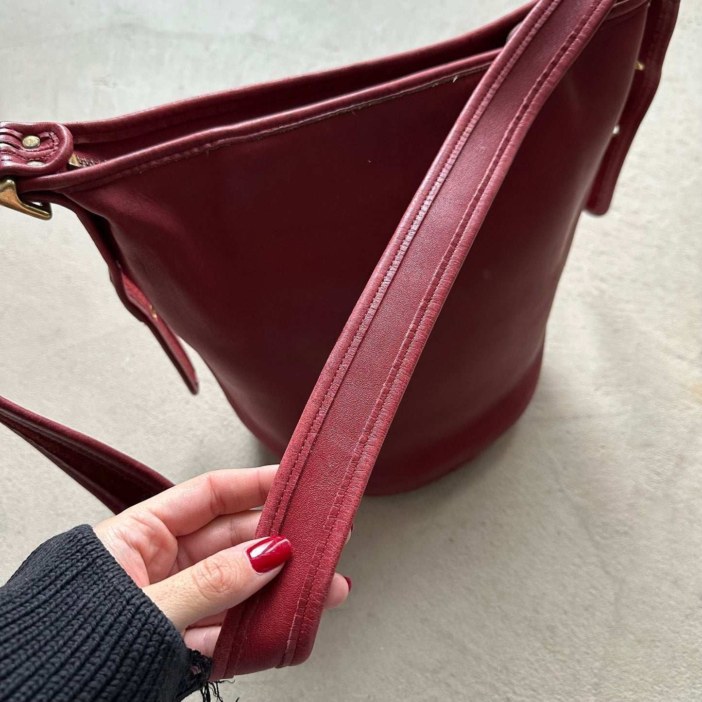 vintage coach red shoulder bag
