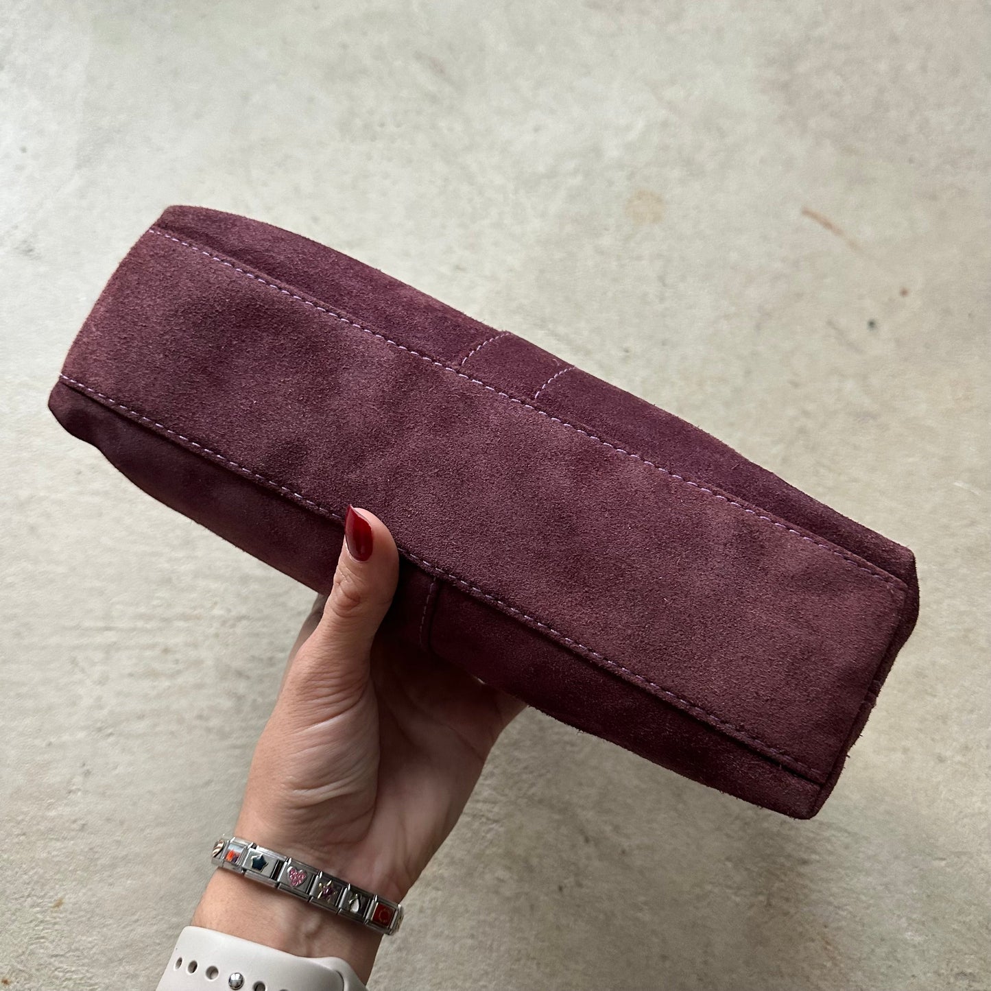 vintage y2k coach purple suede baguette shoulder bag