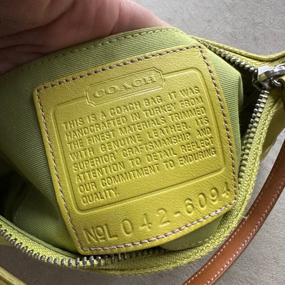 rare vintage y2k coach yellow demi shoulder bag