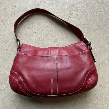 copy rare vintage y2k coach red leather soho shoulder bag