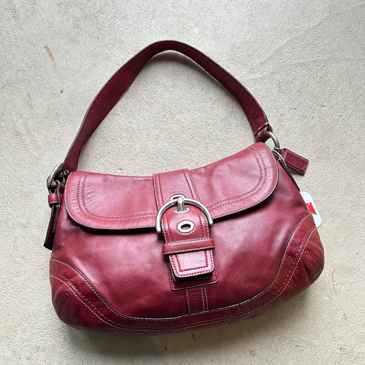 copy rare vintage y2k coach red leather soho shoulder bag
