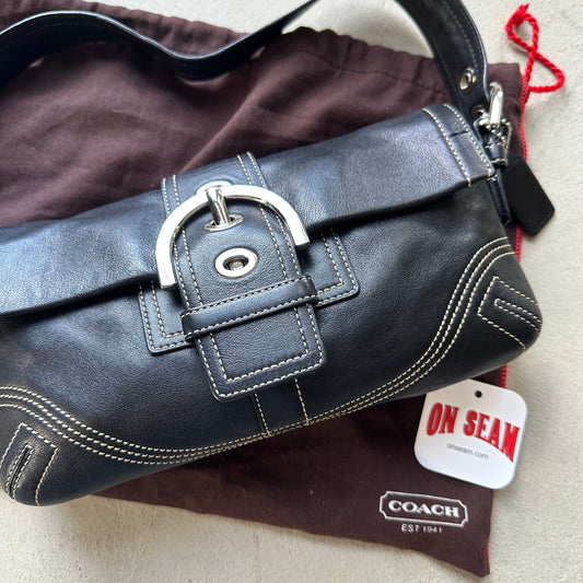 vintage y2k coach black square soho shoulder bag 1