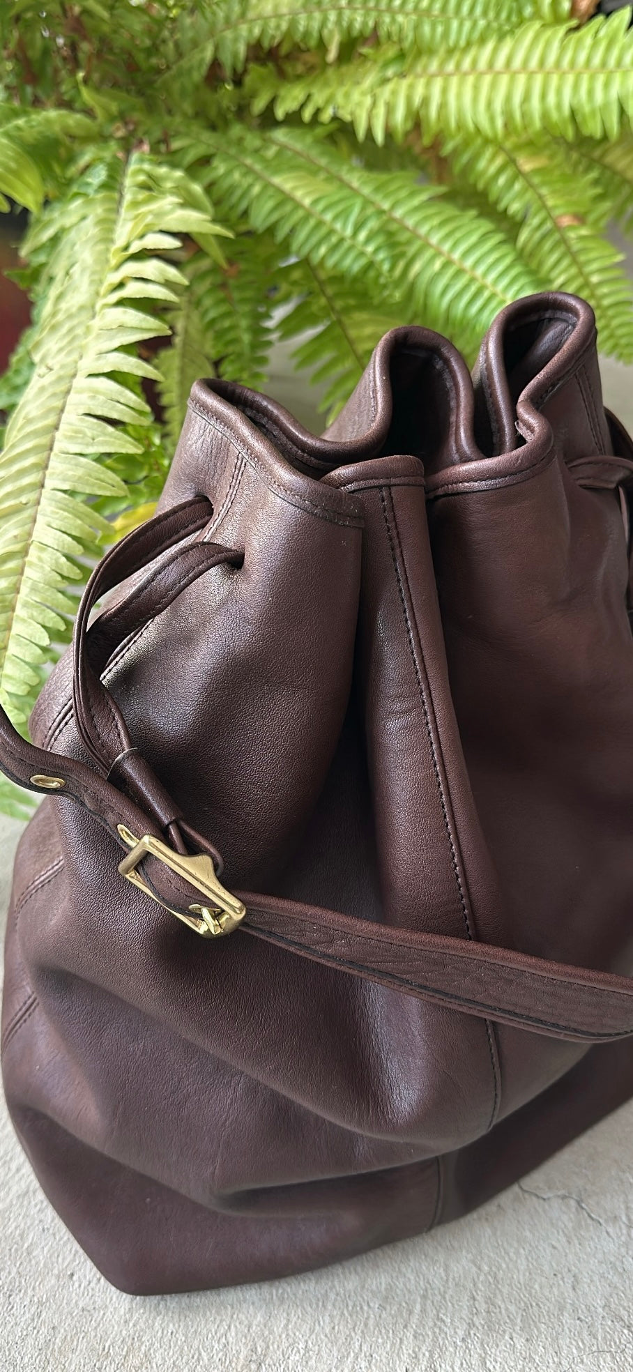 vintage coach 9166 leather bucket duffle hobo purse