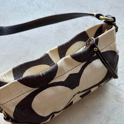 vintage y2k coach white brown shoulder bag 4