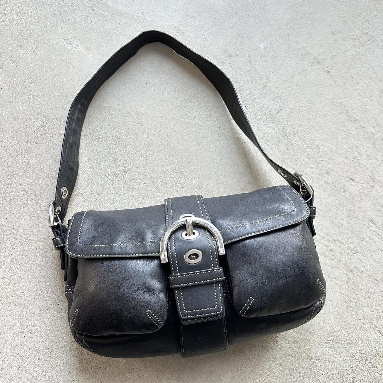 vintage y2k coach black square soho leather shoulder bag 17