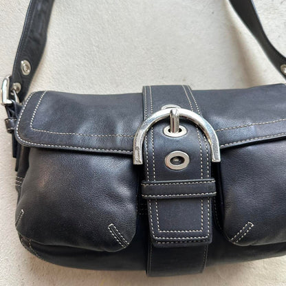 vintage y2k coach black square soho leather shoulder bag 17