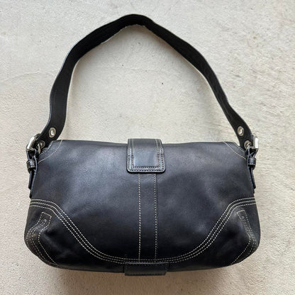 vintage y2k coach black square soho leather shoulder bag 17