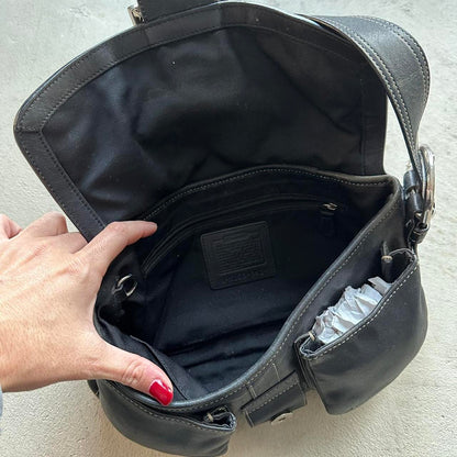 vintage y2k coach black square soho leather shoulder bag 17