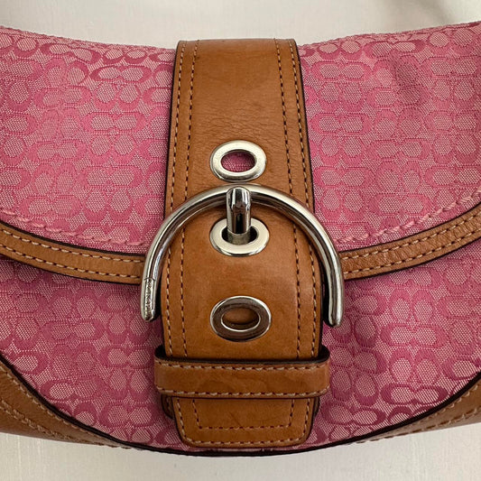 Coach Pink Signature Jacquard Soho Mini Vintage Bag💜🍇