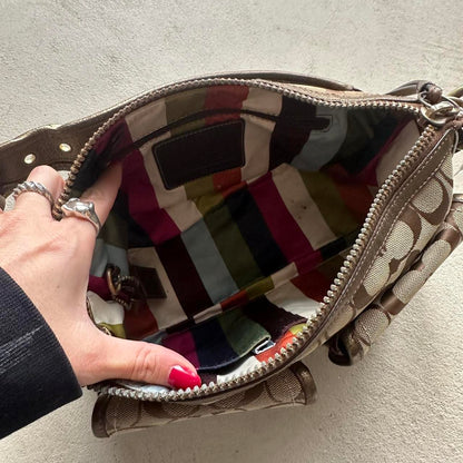 vintage y2k coach tan metallic shoulder bag