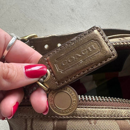 vintage y2k coach tan metallic shoulder bag