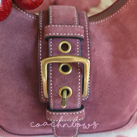 Y2K Vintage Coach Maroon Suede Small Shoulder Bag🖤🍫