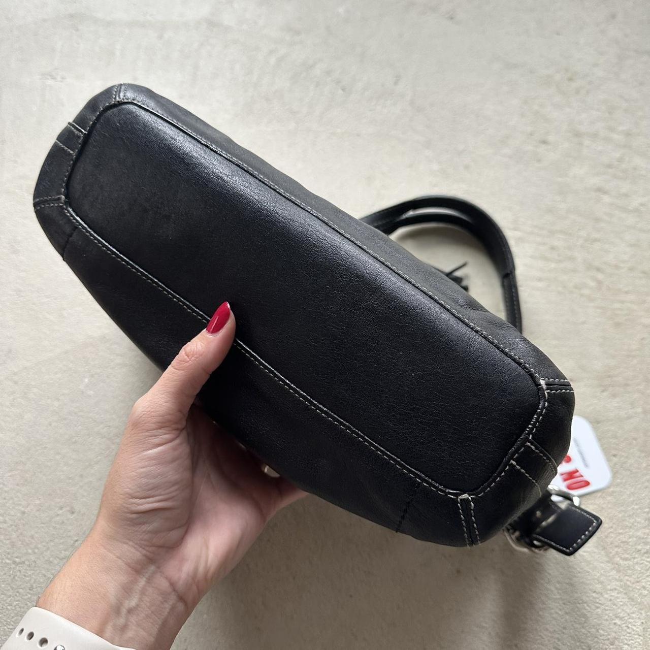 vintage y2k coach black leather shoulder bag 12