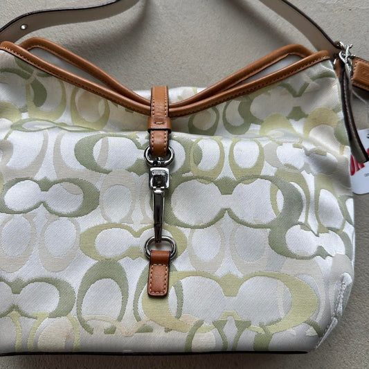 vintage y2k coach white muilticolor canvas shoulder bag