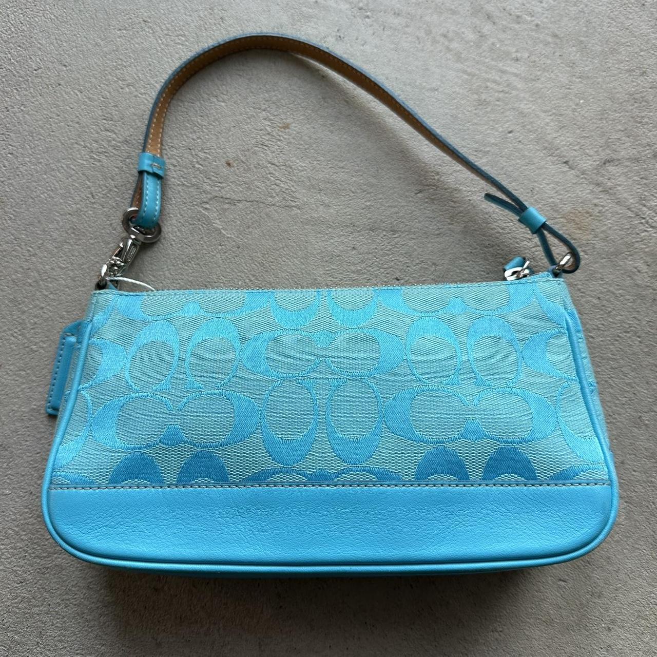 rare vintage y2k coach neon blue demi shoulder bag