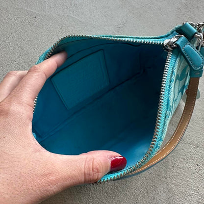 rare vintage y2k coach neon blue demi shoulder bag