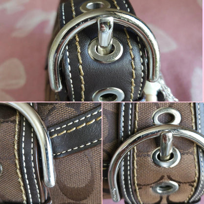 Y2K Vintage Coach Brown Mini Soho Signature Cs Shoulder Purse🤎🌆