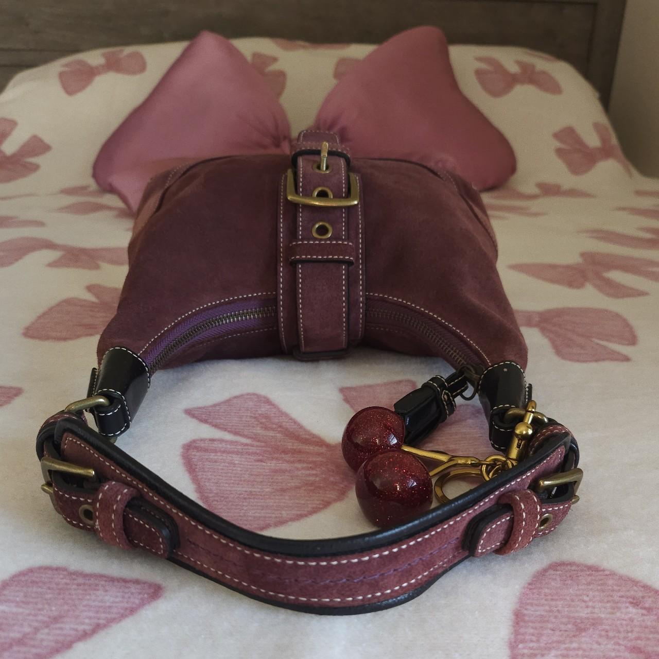 Y2K Vintage Coach Maroon Suede Small Shoulder Bag🖤🍫
