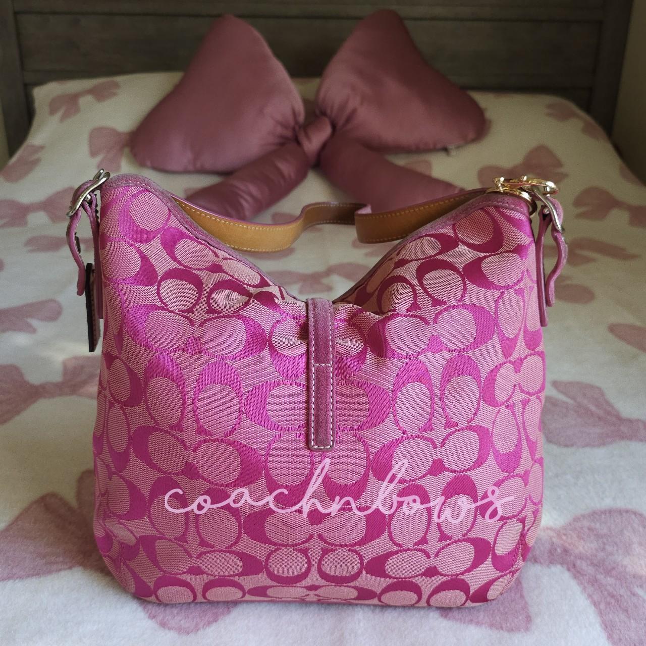 Y2K Vintage Coach Barbie Pink Hampton Clip Shoulder Bag🩷🍒