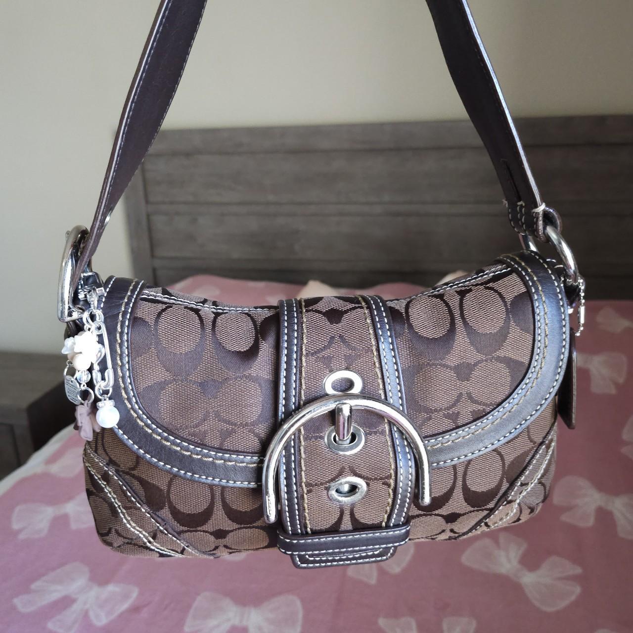 Y2K Vintage Coach Brown Mini Soho Signature Cs Shoulder Purse🤎🌆