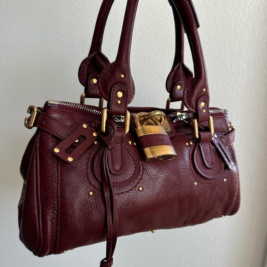 Authentic Burgundy Chloe paddington leather Preowned💜🍇