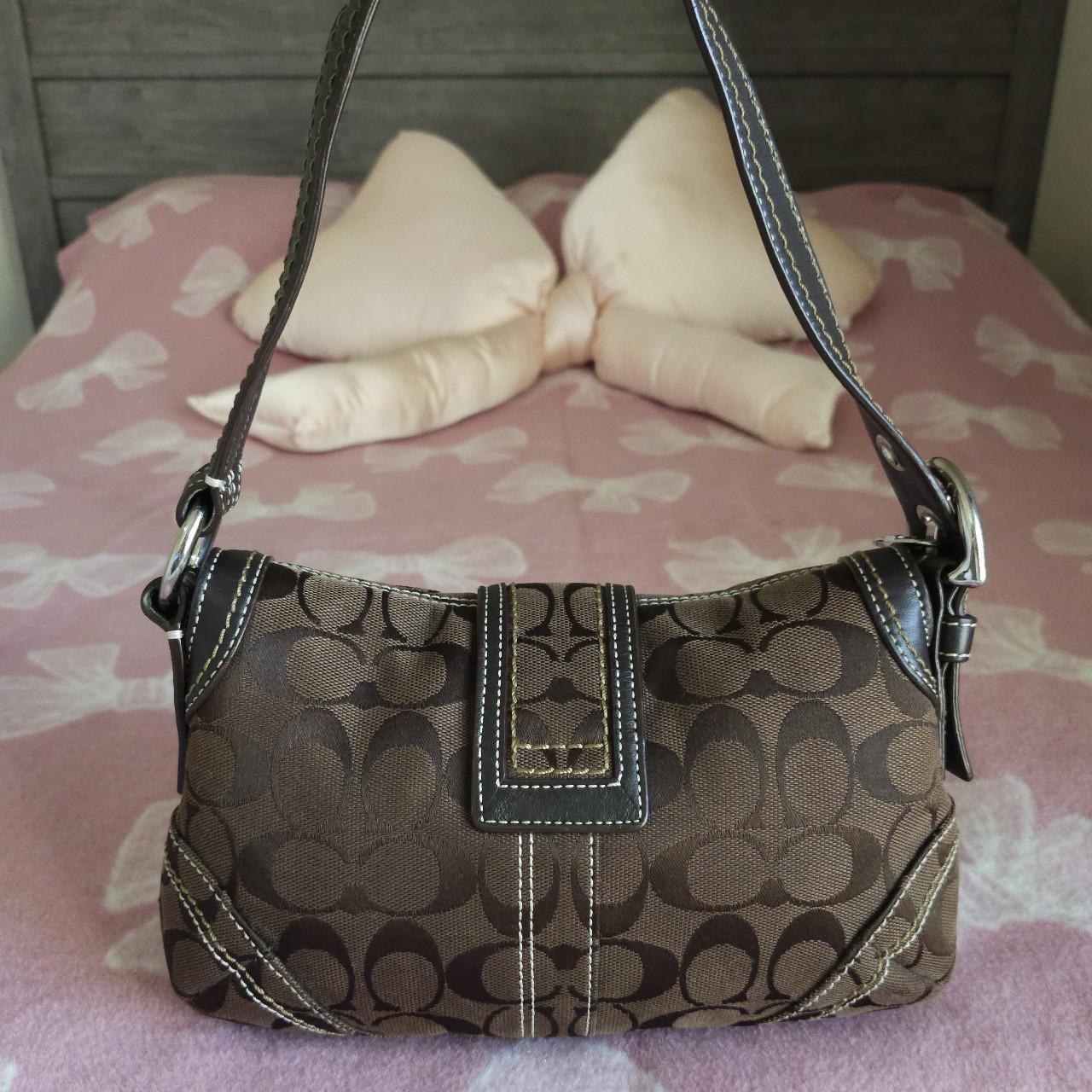Y2K Vintage Coach Brown Mini Soho Signature Cs Shoulder Purse🤎🌆
