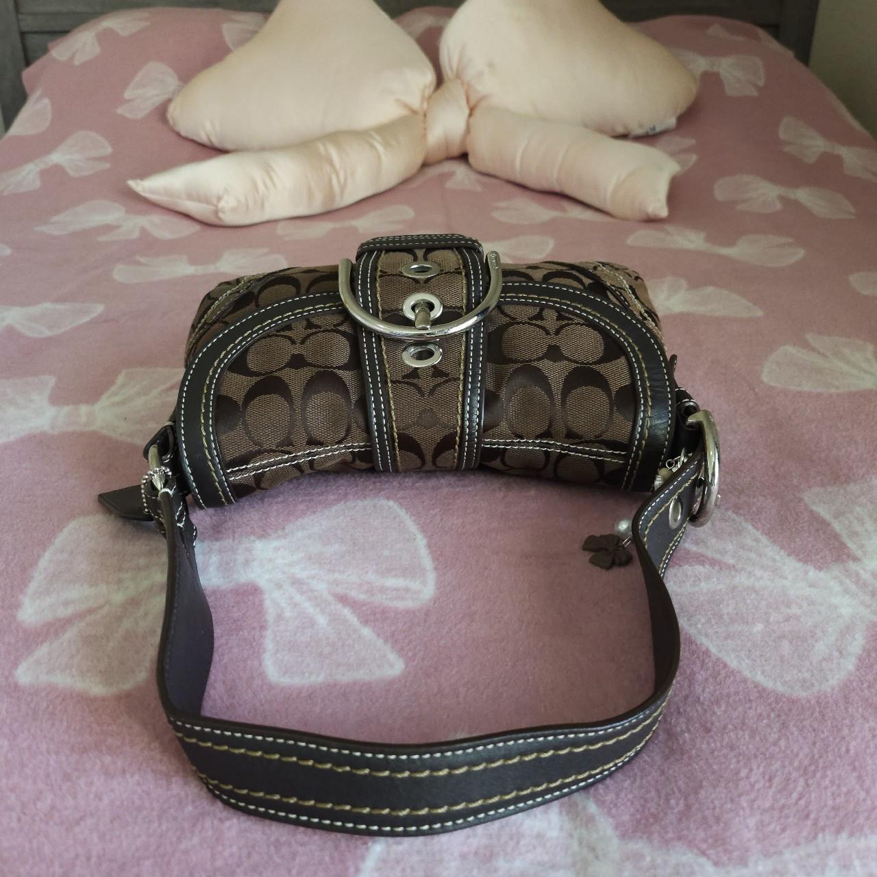 Y2K Vintage Coach Brown Mini Soho Signature Cs Shoulder Purse🤎🌆