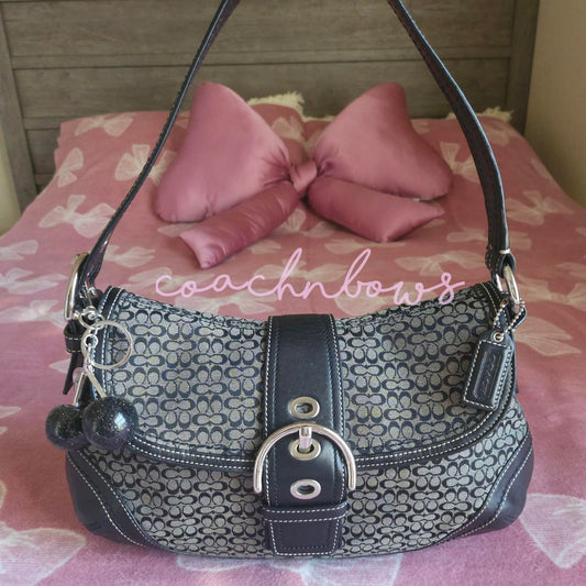Y2K Vintage Coach Large Soho Signaure Cs Shoulder Purse🖤🍫
