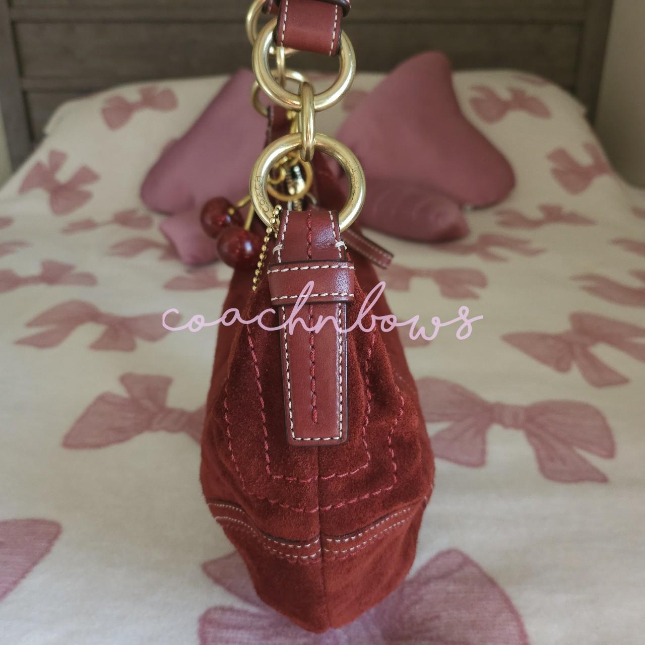 ❤️ Y2K Vintage Coach Small Suede Burgundy Hobo Shoulder Bag ❤️